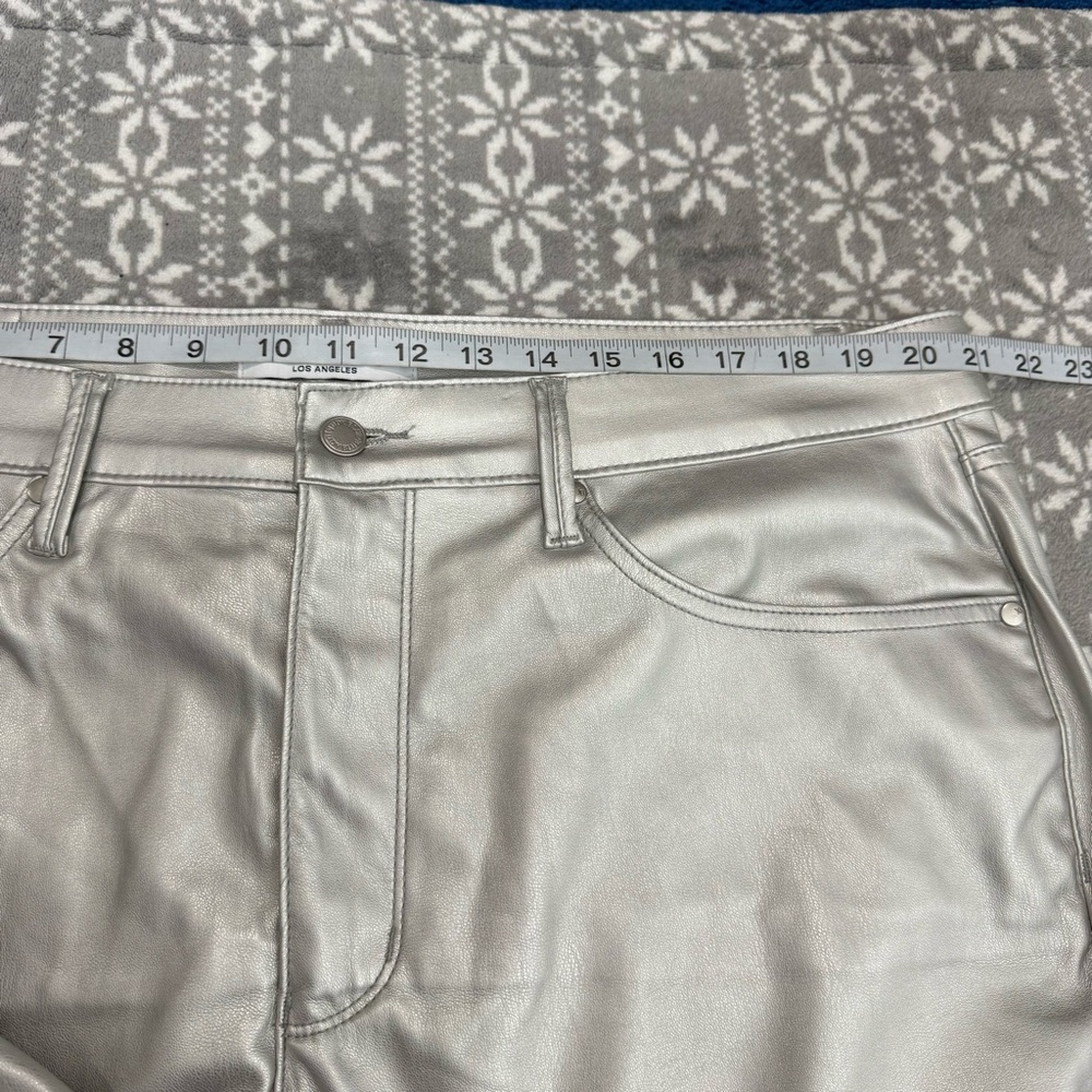 NWOT Judy Blue Straight Faux Leather Pants In Silver 20W Y2K Edgy Nightlife - Picture 8 of 10